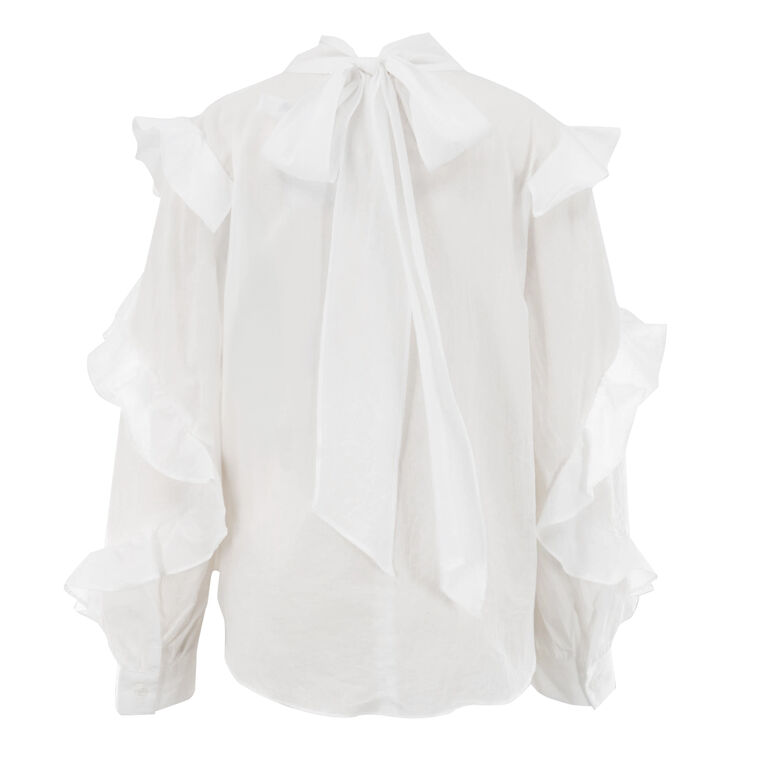 Akari Long Sleeve Ruffle Shirt image number null