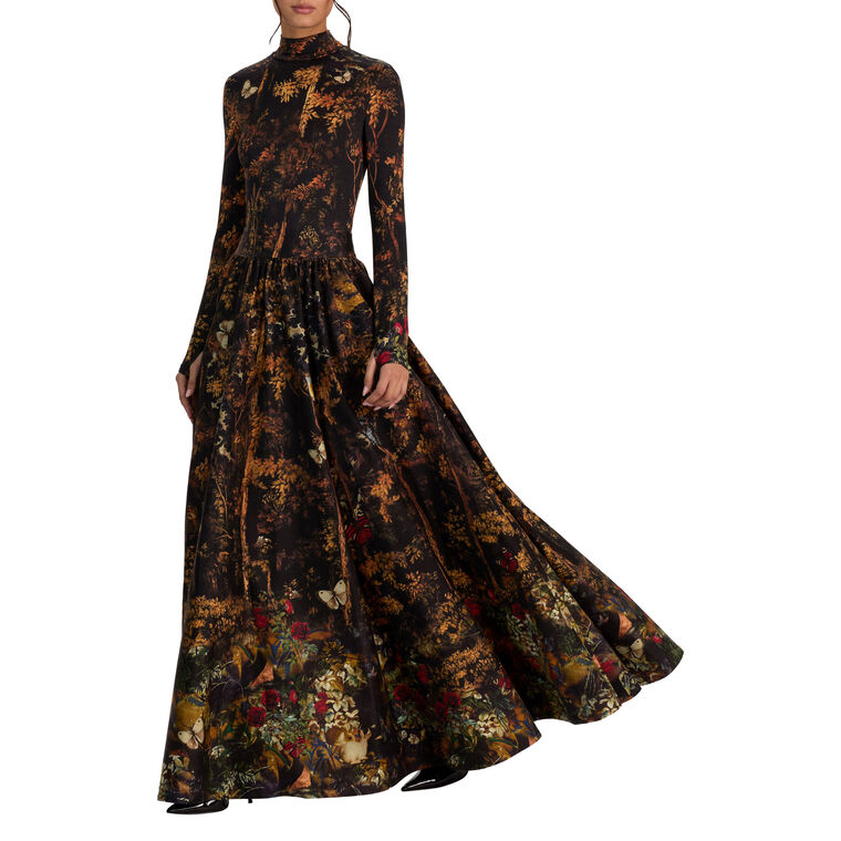 Chara Turtleneck Full Flare Maxi Dress image number null