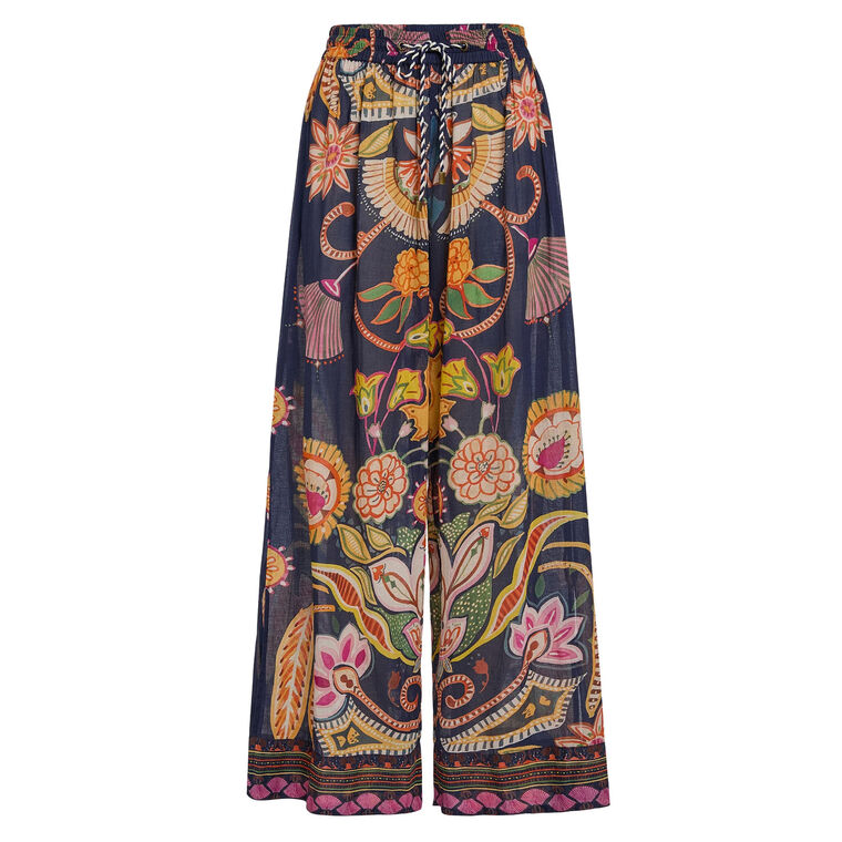 Ariel Sheer Wide-Leg Cabana Pant image number null