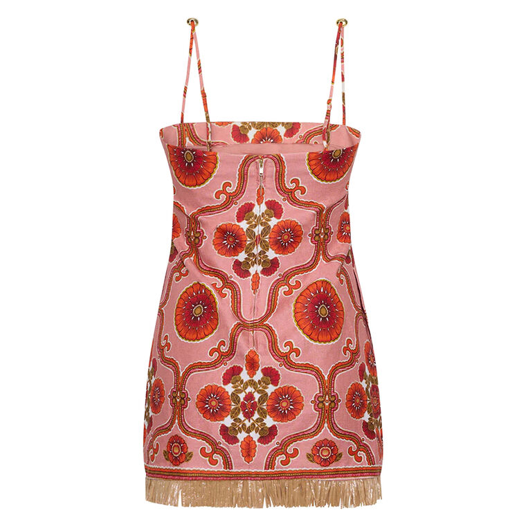 Valencia Sleeveless Fringe Hem Mini Dress image number null