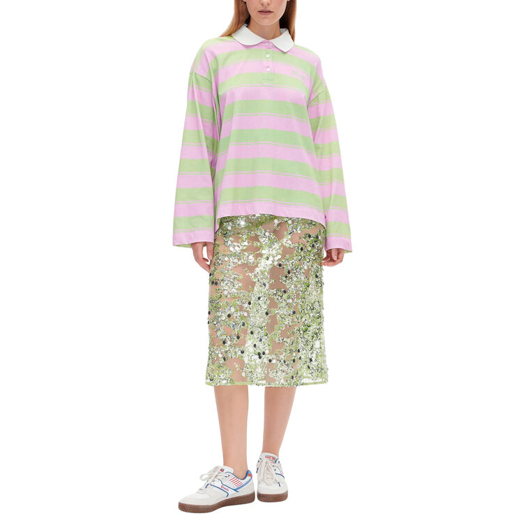 Jeanne Long Sleeve Striped Polo image number null