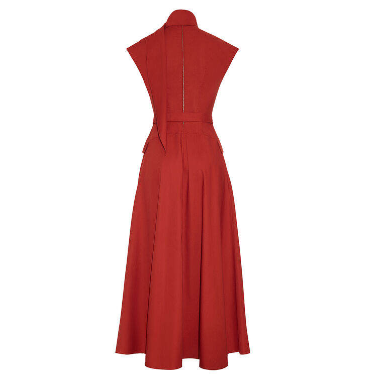 Akane Cap Sleeve Belted Midi Dress image number null