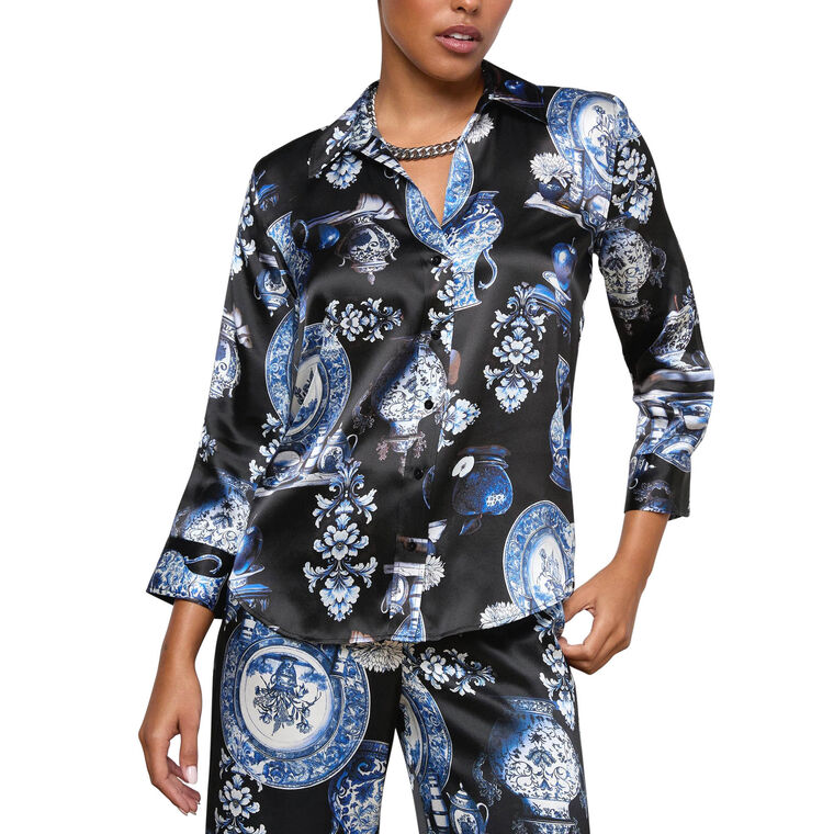 Dani 3/4 Sleeve Silk Blouse image number null