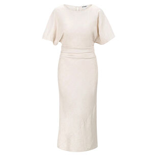 Amelie Short Sleeve Linen Midi Dress
