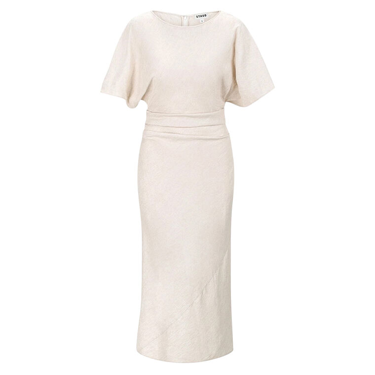 Amelie Short Sleeve Linen Midi Dress image number null