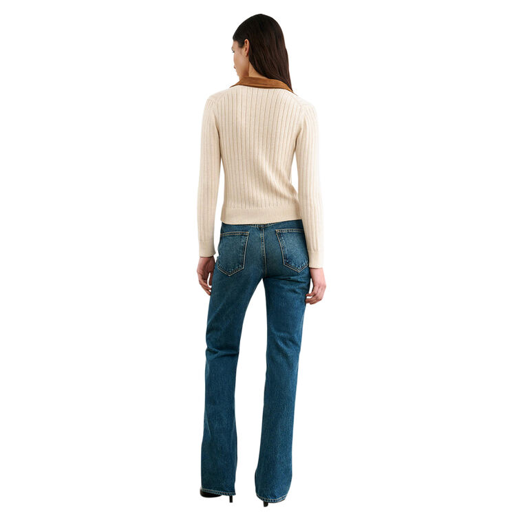 Juana Lace-Up Front Collared Sweater image number null