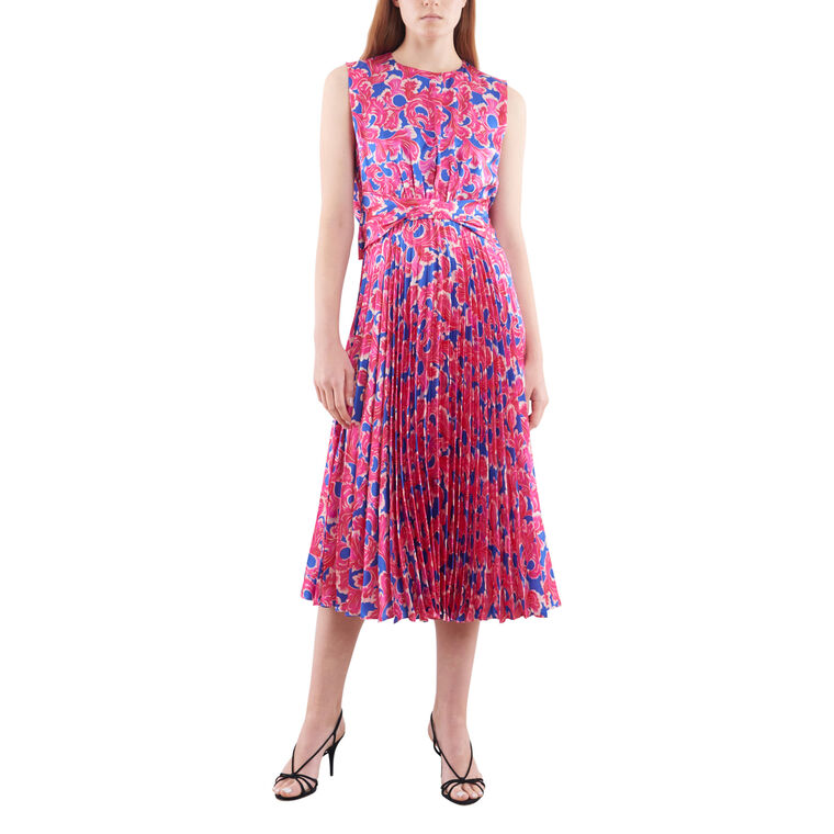 Gwen-B Sleeveless Silk Pleated Midi Dress image number null