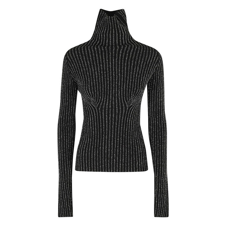 Ribbed-Knit Turtleneck Sweater image number null