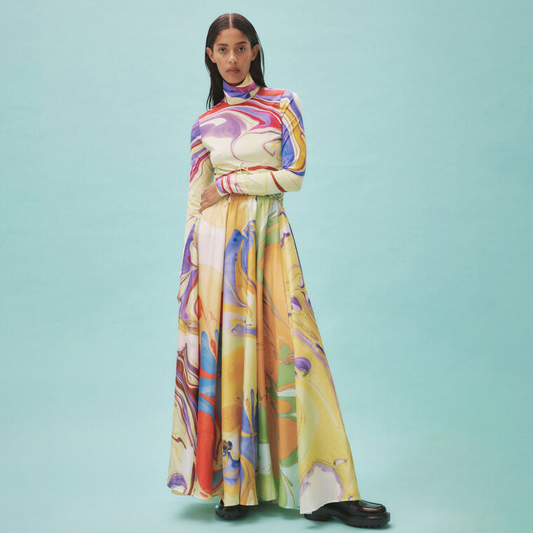 Luca Silk Skirt image number null