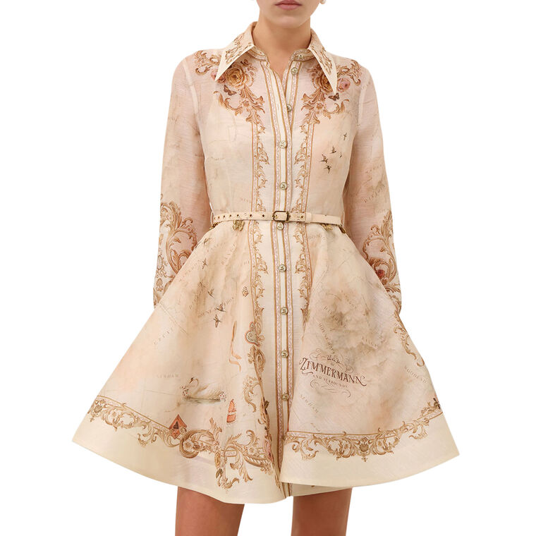 Memento Long Sleeve Buttoned Mini Dress image number null