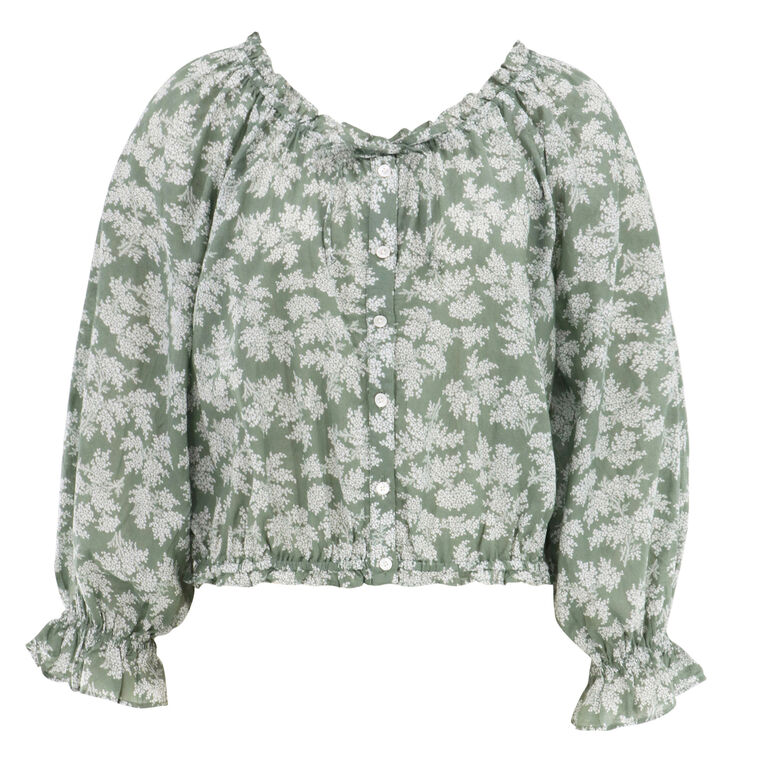 Williamsen Long Sleeve Floral Button-Down Blouse image number null