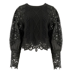 Vania Lace Combo Sleeve Sweater