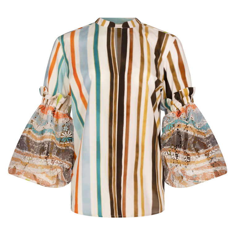 Nuru V-Neck Blouse image number null