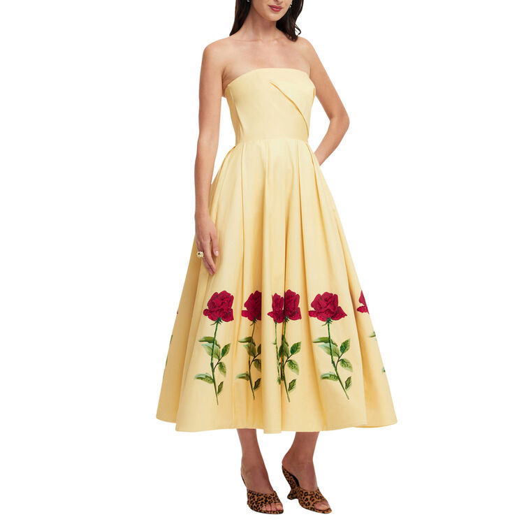 Lynn Embellished Rose Bustier Midi Dress image number null