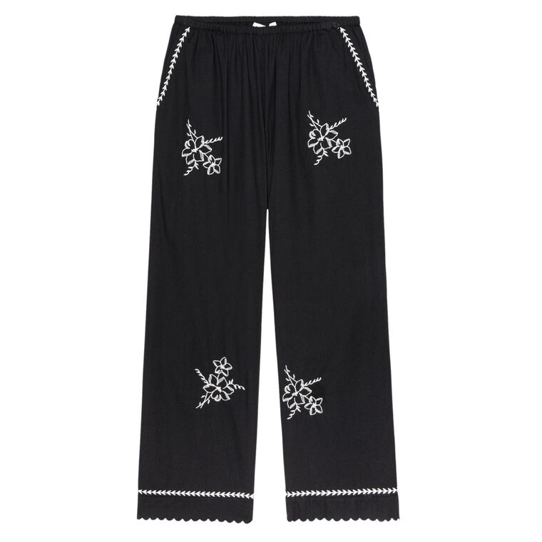 The Weekend Pant With Hanky Embroidery image number null