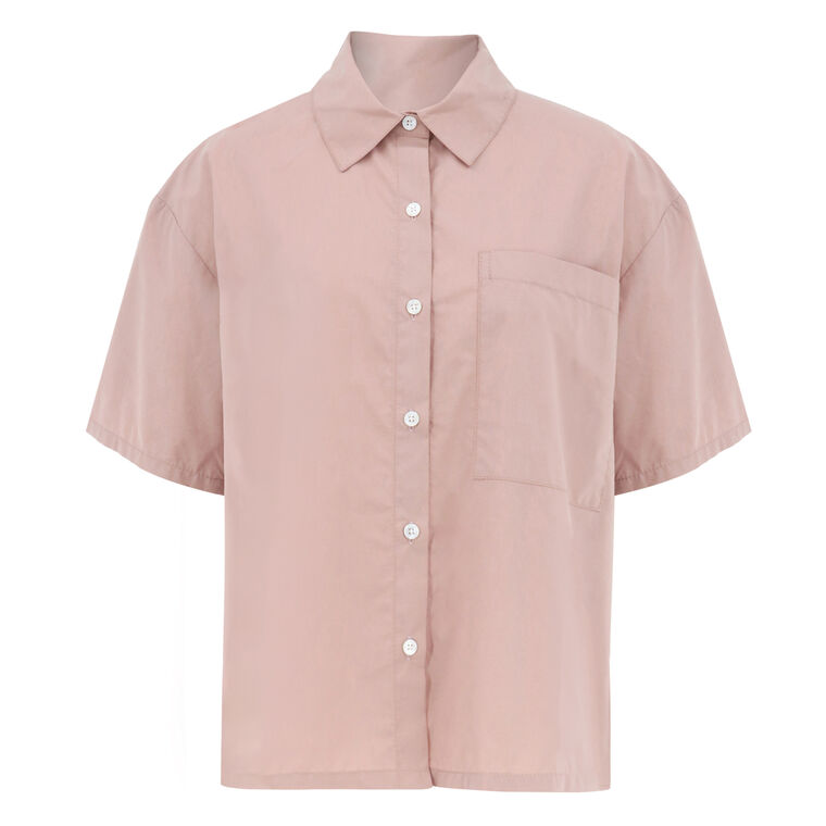 Clark Short Sleeve Split Back Button-Up Top image number null