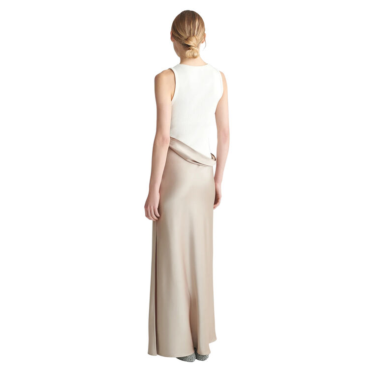 Cobee Ribbed Jersey and Slip Satin Dress image number null