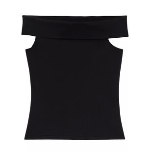 Compact Crepe Off-The-Shoulder Top