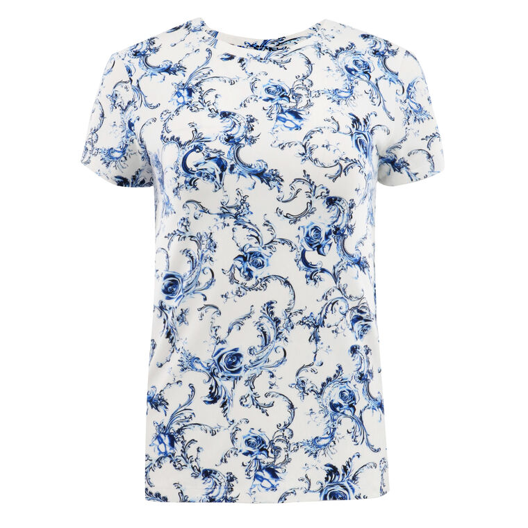 Ressi Baroque Print Crewneck T-Shirt image number null