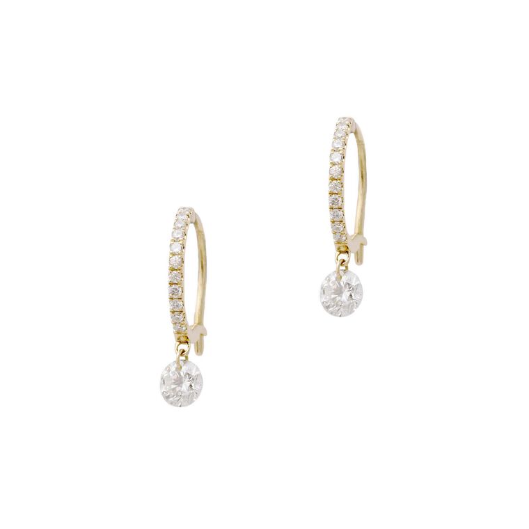 Diamond Mini Hoop Earrings image number null