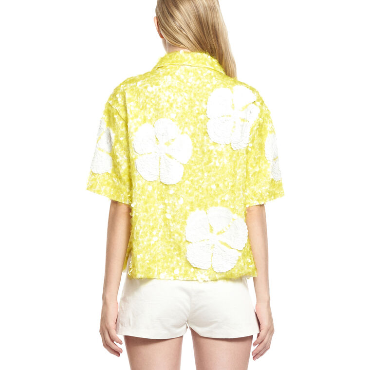Hibiscus Embroidery Shirt image number null