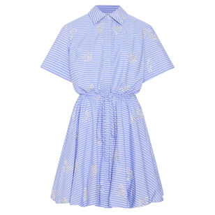 Willa Short Sleeve Tie-Waist Beaded Mini Dress