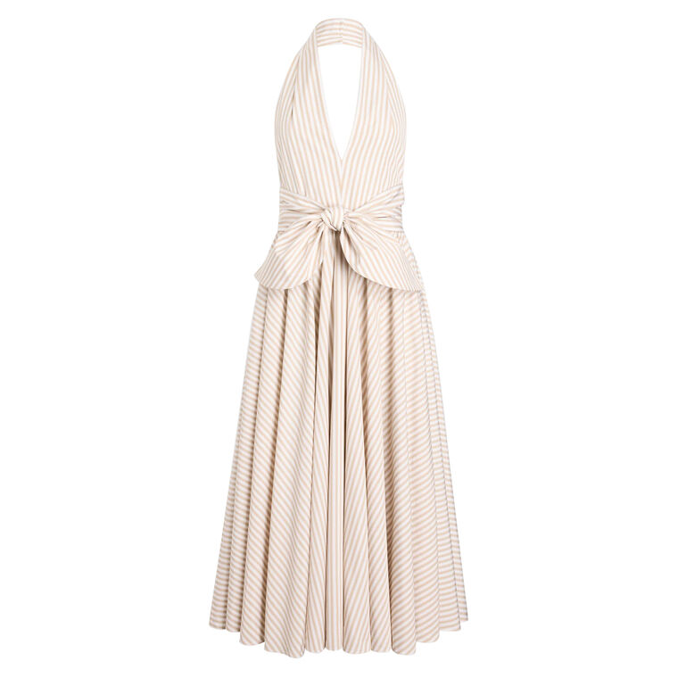 Sleeveless Halterneck Knot Midi Dress image number null