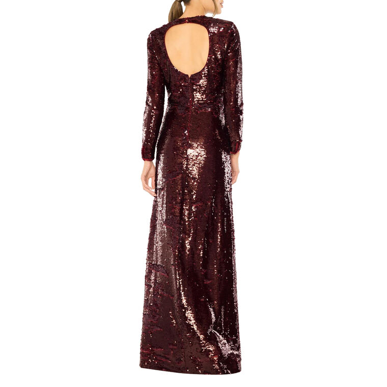 Reese Long Sleeve Sequin Gown image number null