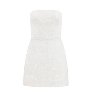 Linda Strapless Floral Sequin Mini Dress