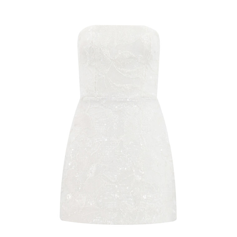 Linda Strapless Floral Sequin Mini Dress image number null