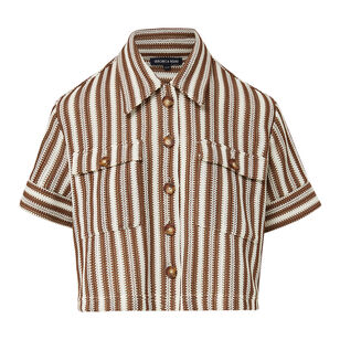 Bouvier Knit Short Sleeve Button-Down Top