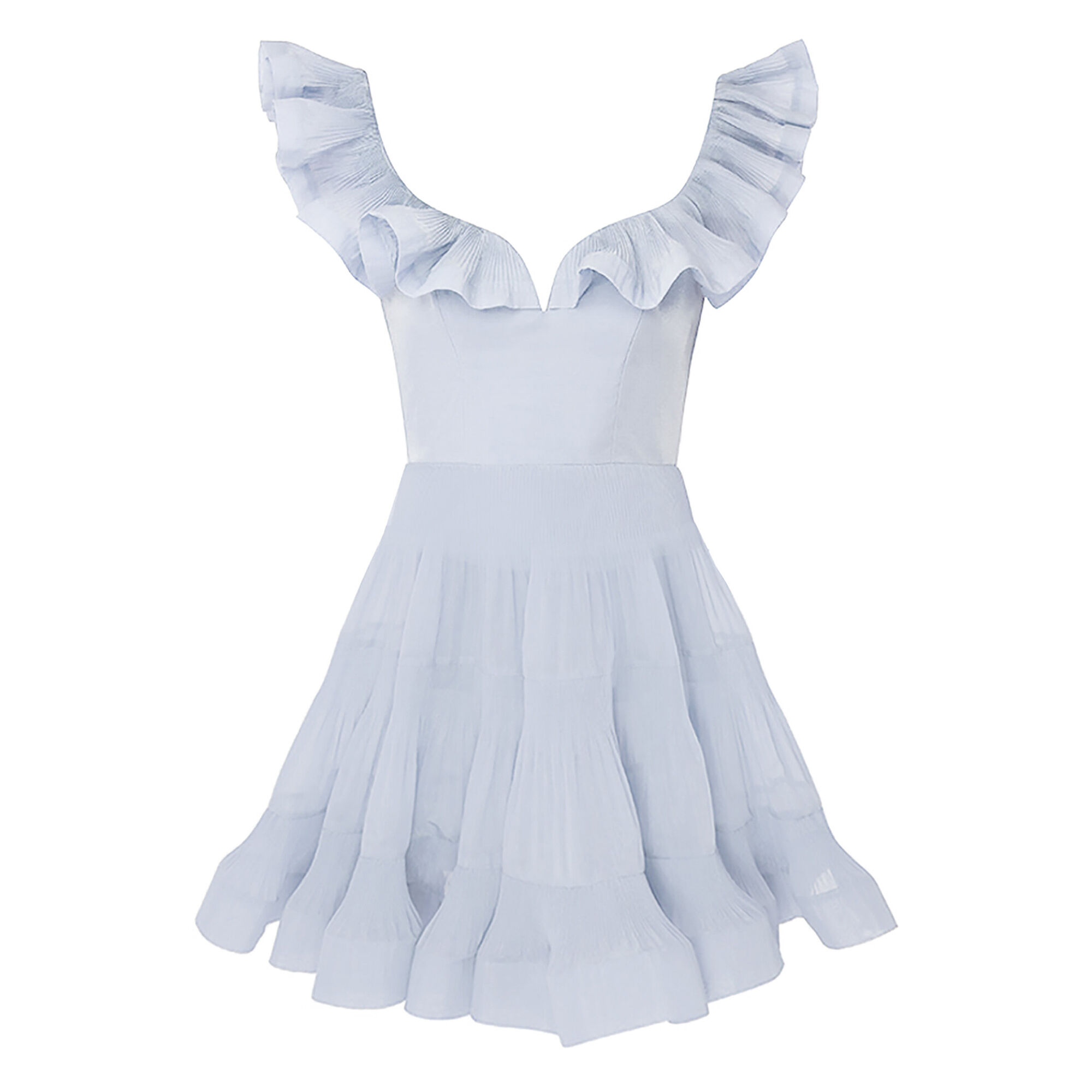 Pleated Frill Mini Dress