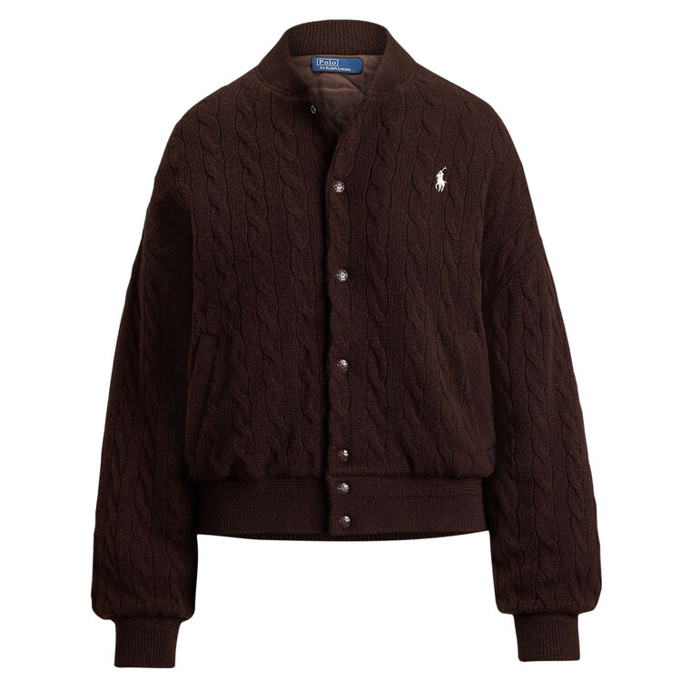 Wool Cashmere Cable-Knit Jacket image number null