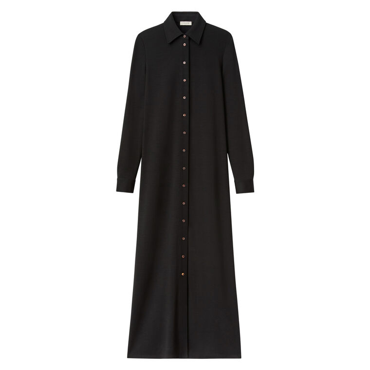 Double Knit Maxi Shirtdress image number null
