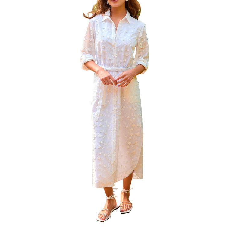 Long Alex Shirtdress With 3D Flowers image number null