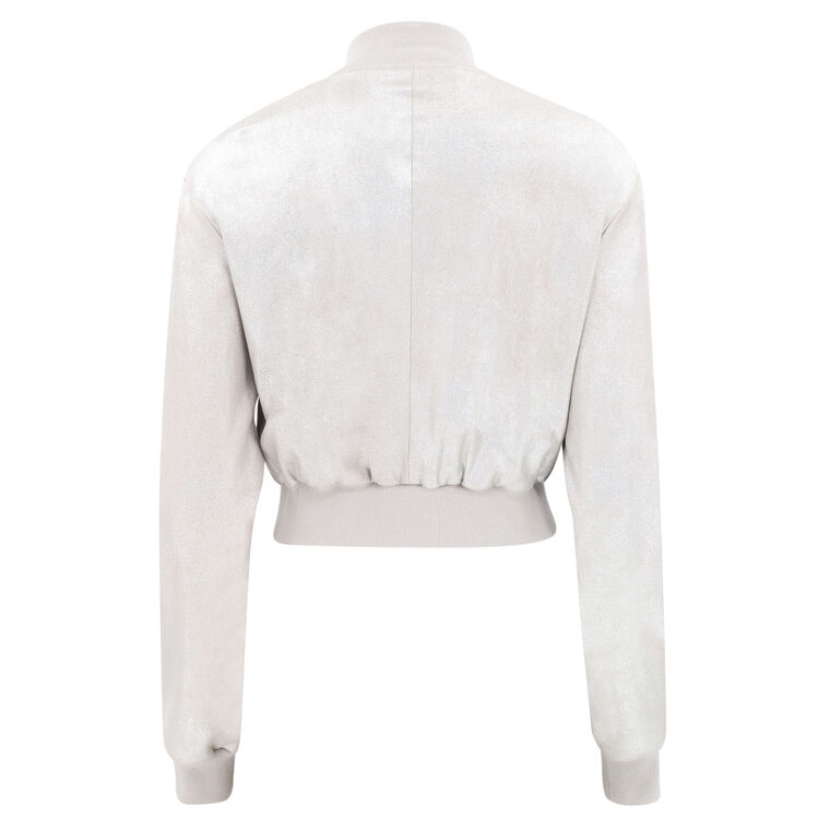 Long Sleeve Leather Bomber Jacket image number null