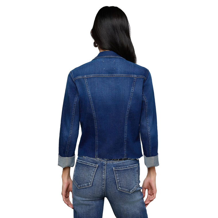 Janelle Slim Raw Hem Jean Jacket image number null