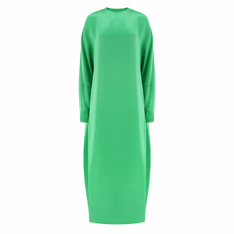 4-Ply Silk Long Sleeve Cocoon Dress image number null