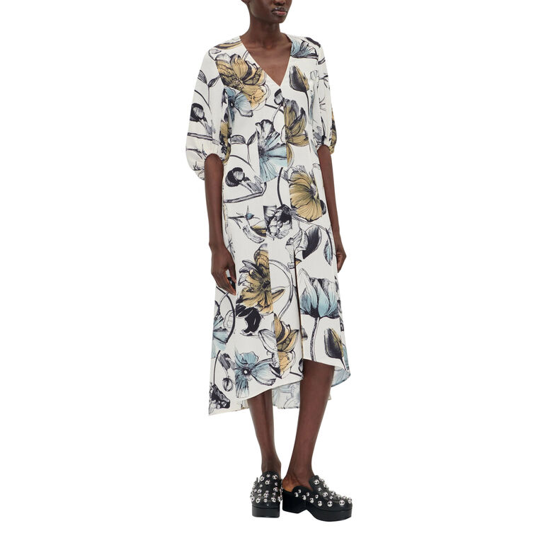 Three-Quarter Sleeve Midi Dress image number null