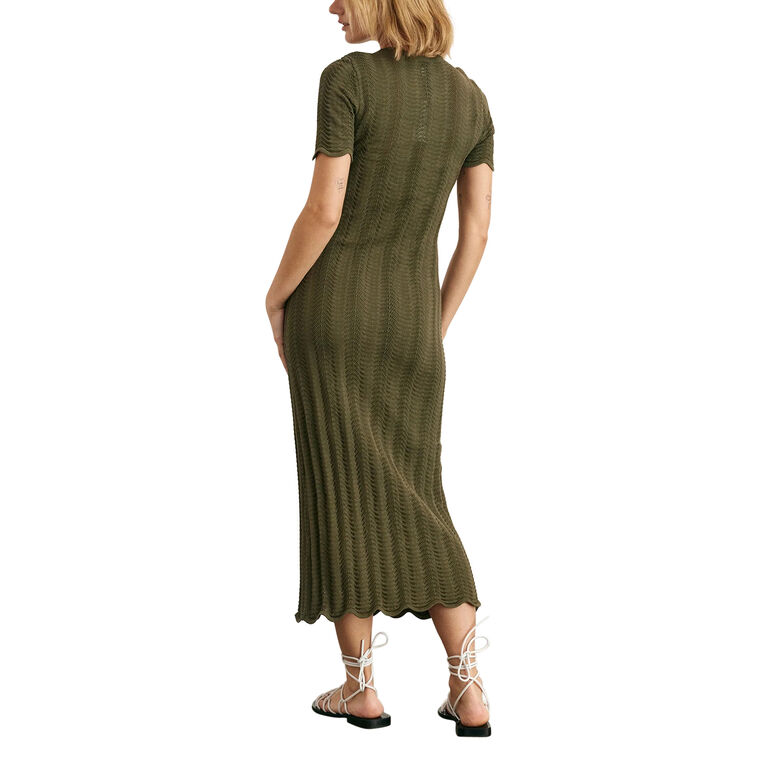 Leighton Short Sleeve Knit Midi Dress image number null