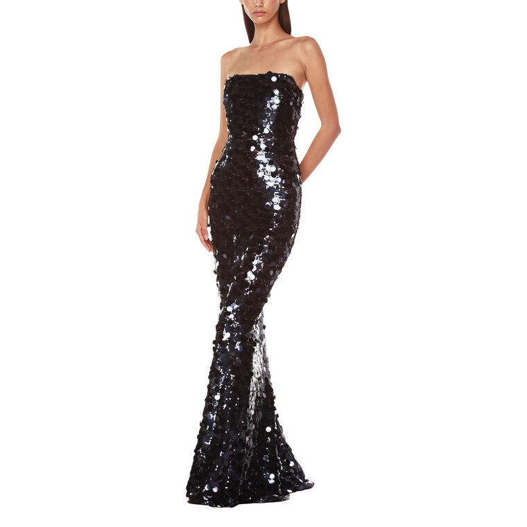 Farah Sequin Strapless Gown image number null