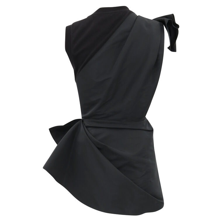 Polyfaille Draped Bow Peplum Top image number null