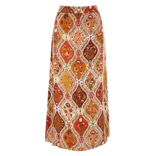 Romantic Nature Viscose Midi Skirt