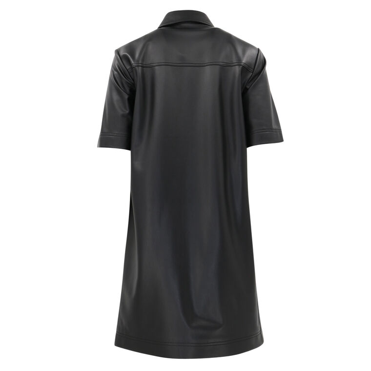 Koulis Vegan Leather Shirt Dress image number null