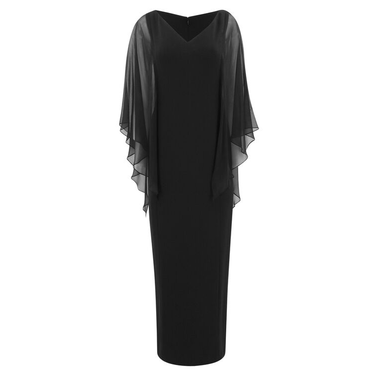 Chiffon Butterfly Sleeve Gown image number null