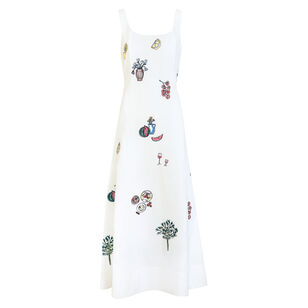 Soren Sleeveless Scoopneck Patchwork Midi Dress