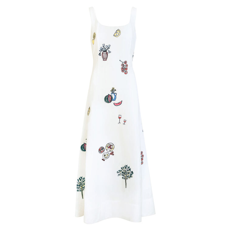 Soren Sleeveless Scoopneck Patchwork Midi Dress image number null