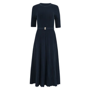 Elthea Short Sleeve Belted Knit Midi Dress