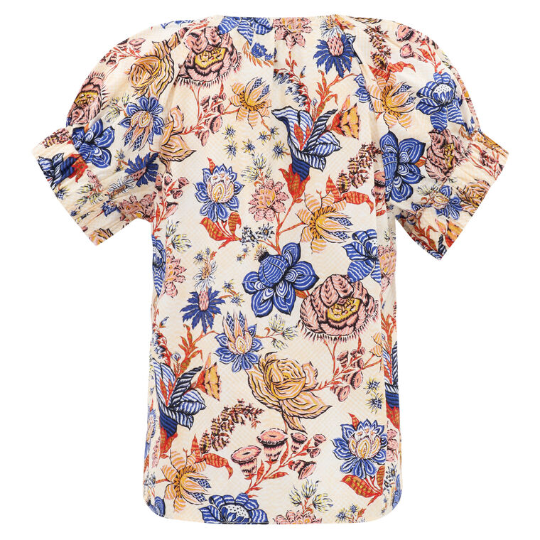 Naomi Print Puff Sleeve Top image number null