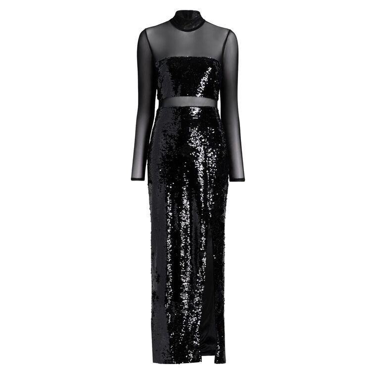 Sequin Mesh Long Sleeve Andie Gown image number null